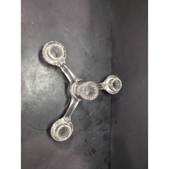 Cambridge Candle Holder 3 Arm‎ Depression Glass, Centerpiece, Art Deco Lighting - Picture 5 of 10